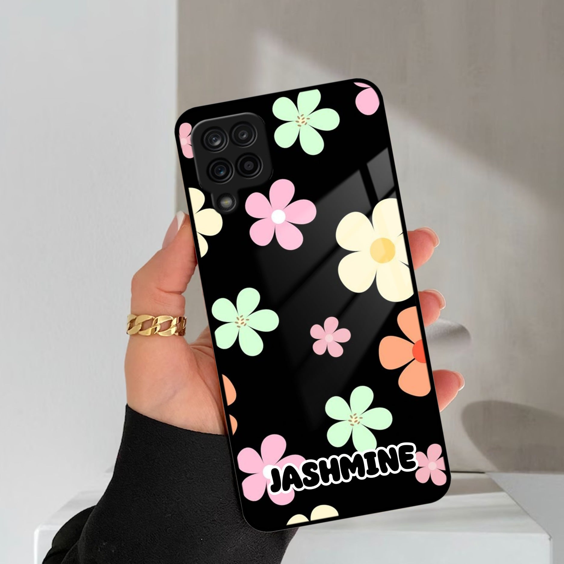 Colorfull Daisy Floral Glass Case Cover For Samsung Galaxy M42 5G