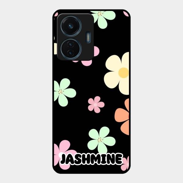 Colorfull Daisy Floral Glass Case Cover For Vivo T1 44W 4G