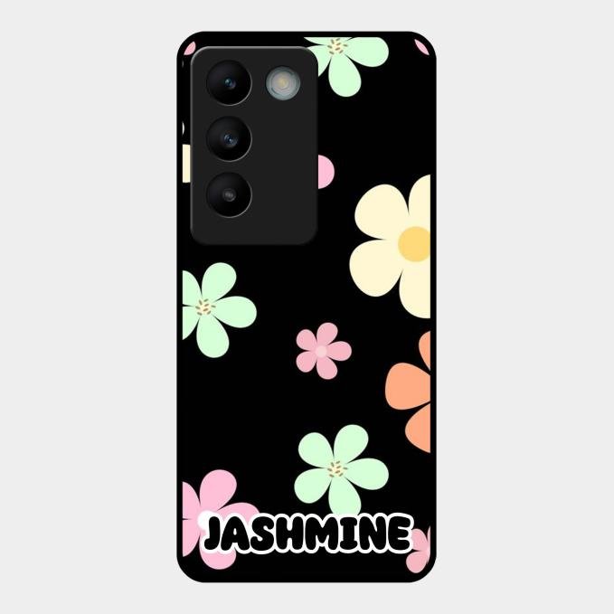Colorfull Daisy Floral Glass Case Cover For Vivo T3 5G