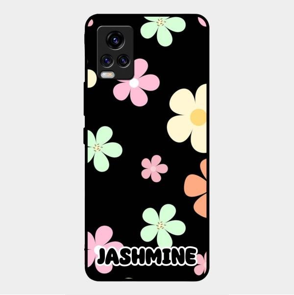 Colorfull Daisy Floral Glass Case Cover For Vivo V20 2021