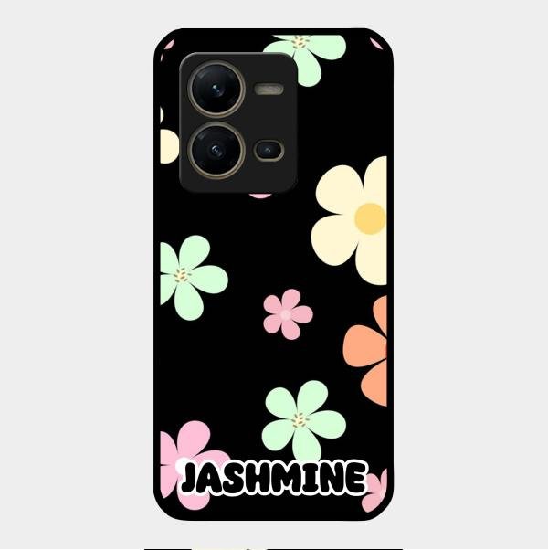 Colorfull Daisy Floral Glass Case Cover For Vivo V25 5G