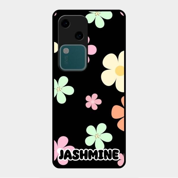 Colorfull Daisy Floral Glass Case Cover For Vivo V30 5G