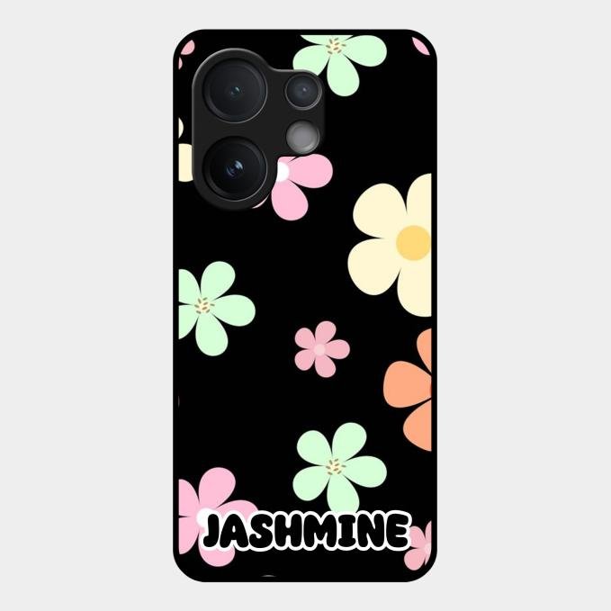 Colorfull Daisy Floral Glass Case Cover For Vivo V60 5G
