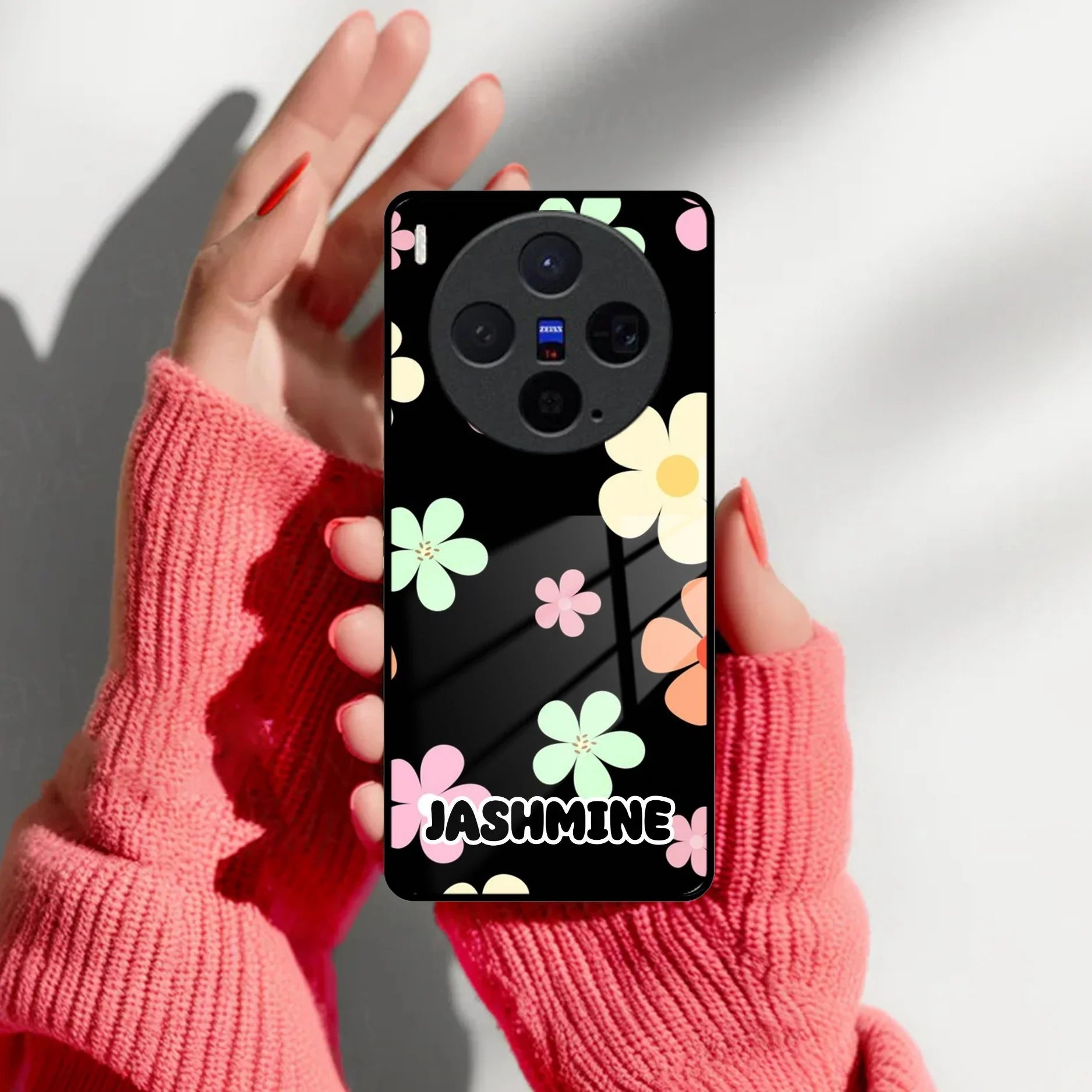 Colorfull Daisy Floral Glass Case Cover For Vivo