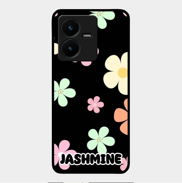 Colorfull Daisy Floral Glass Case Cover For Vivo Y22