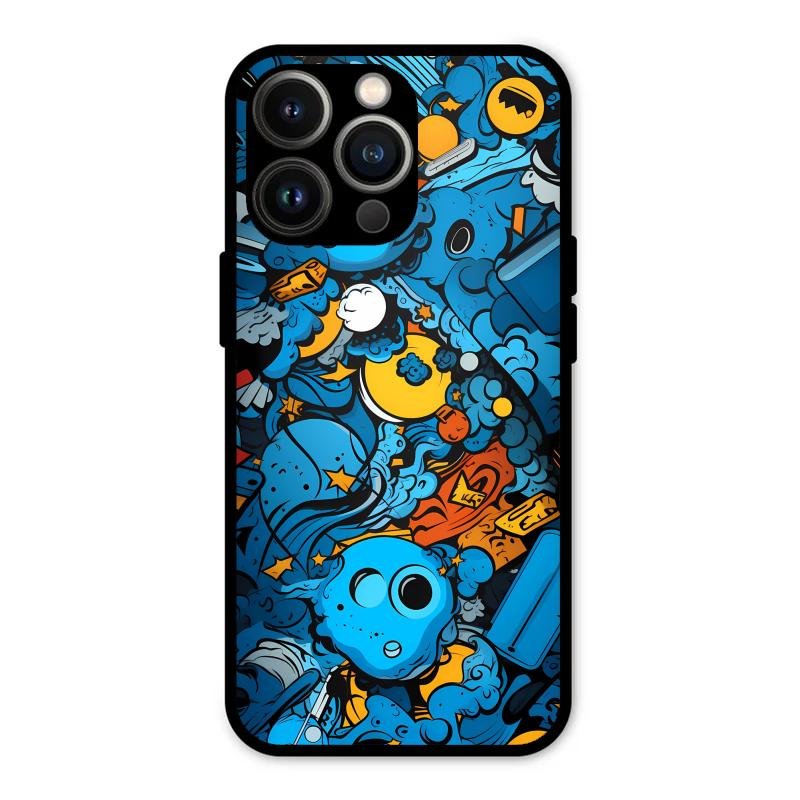 Cosmic Doodle Blast Metal Case Cover For iPhone - ShopOnCliQ