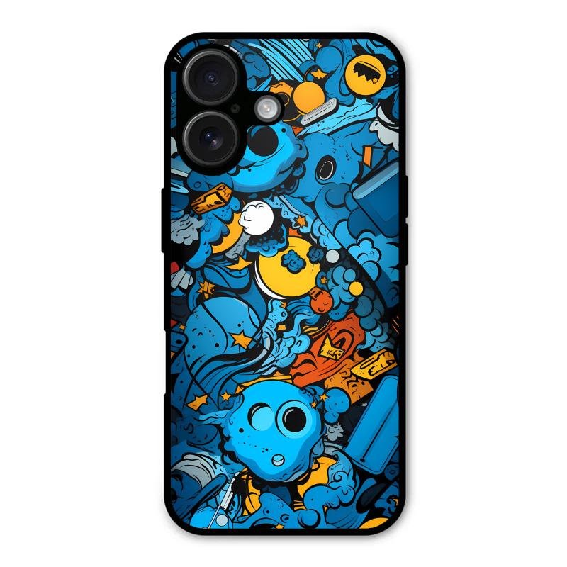 Cosmic Doodle Blast Metal Case Cover For iPhone - ShopOnCliQ