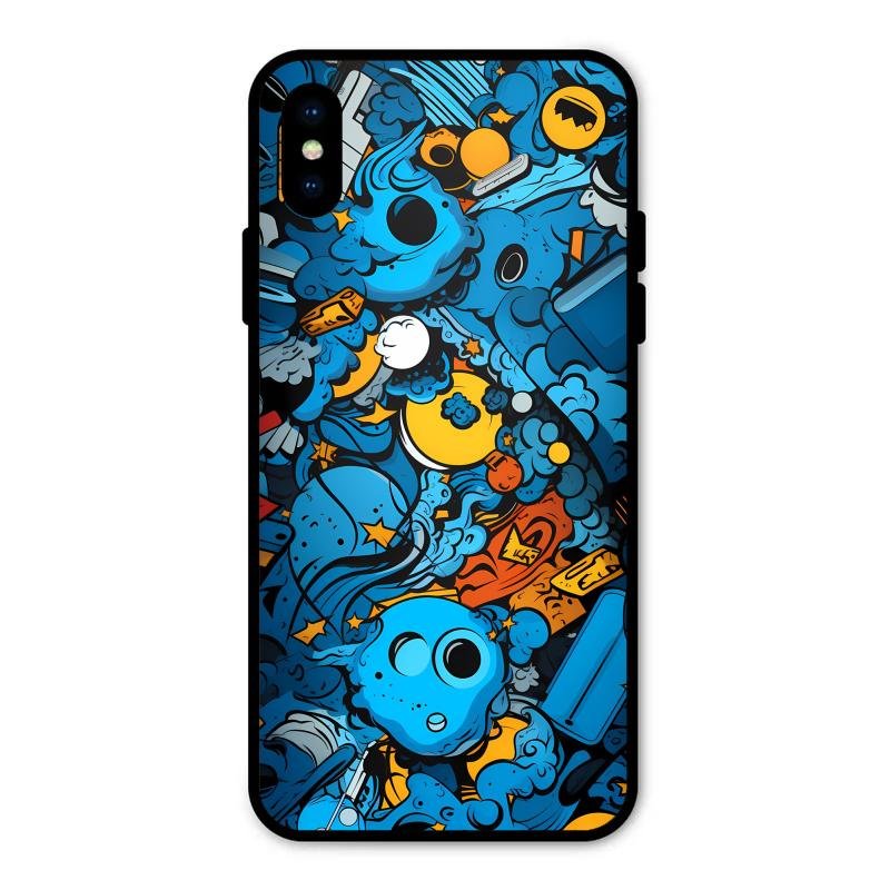 Cosmic Doodle Blast Metal Case Cover For iPhone - ShopOnCliQ