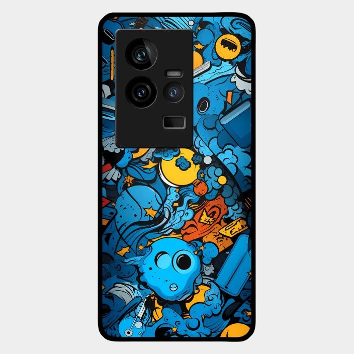 Cosmic Doodle Blast Metal Case Cover For iQOO - ShopOnCliQ
