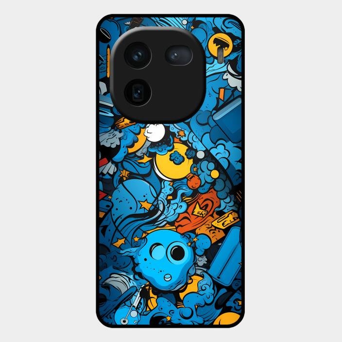 Cosmic Doodle Blast Metal Case Cover For iQOO - ShopOnCliQ