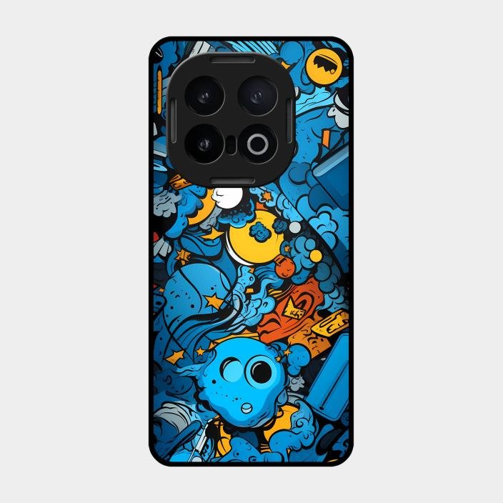 Cosmic Doodle Blast Metal Case Cover For iQOO - ShopOnCliQ