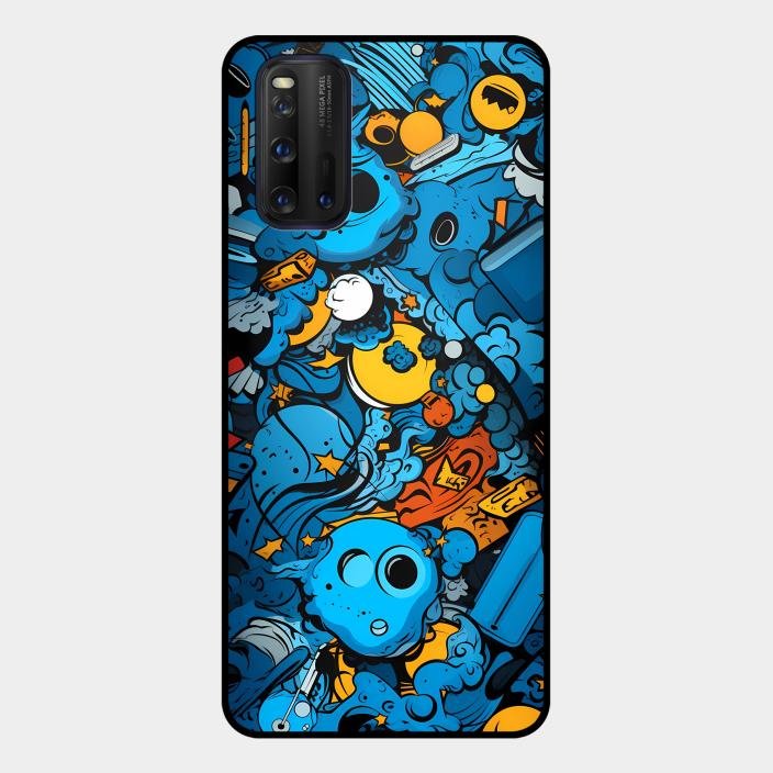Cosmic Doodle Blast Metal Case Cover For iQOO - ShopOnCliQ