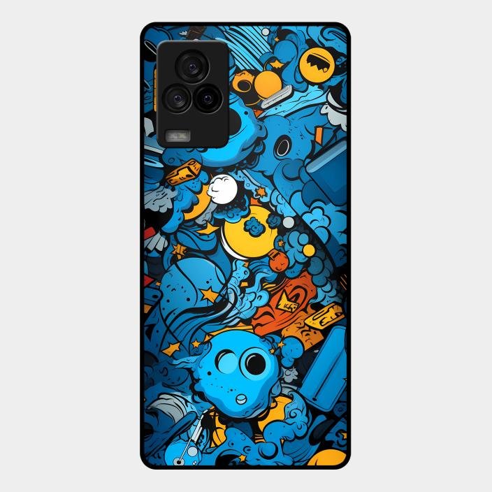Cosmic Doodle Blast Metal Case Cover For iQOO - ShopOnCliQ