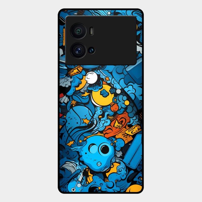 Cosmic Doodle Blast Metal Case Cover For iQOO - ShopOnCliQ