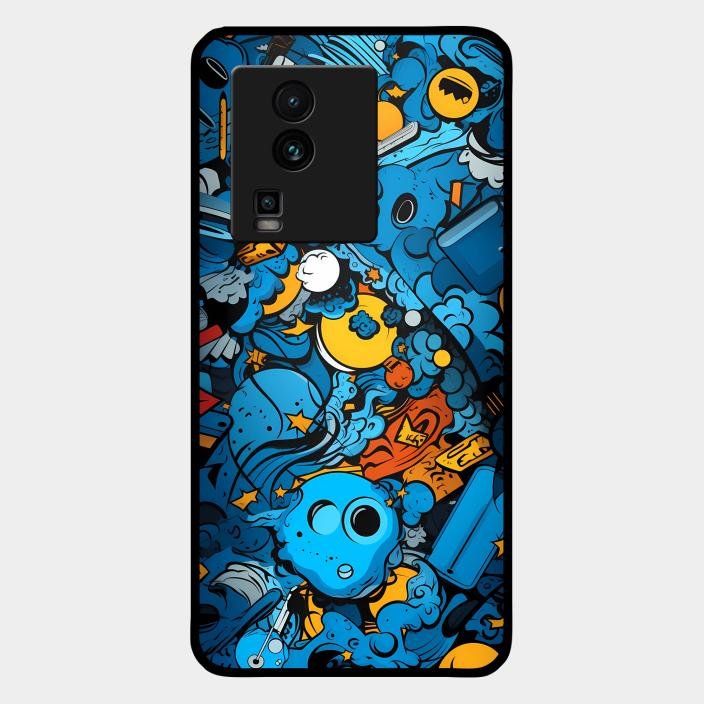 Cosmic Doodle Blast Metal Case Cover For iQOO - ShopOnCliQ