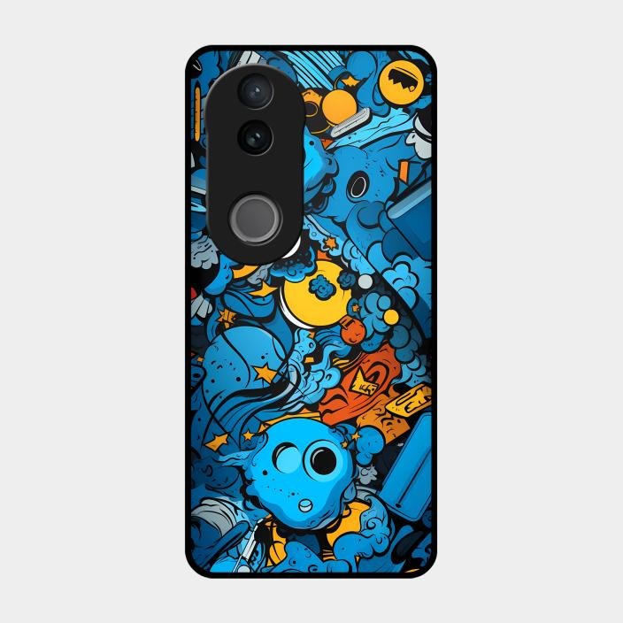Cosmic Doodle Blast Metal Case Cover For iQOO - ShopOnCliQ