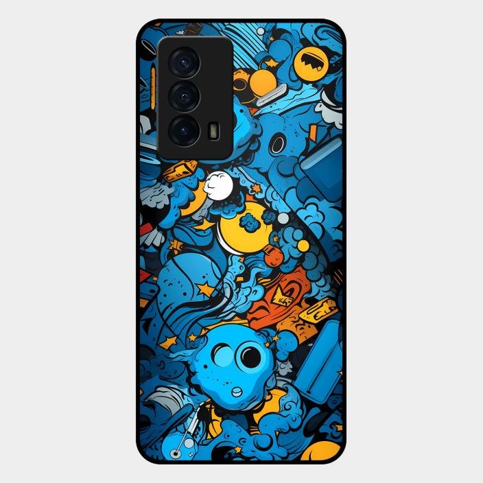 Cosmic Doodle Blast Metal Case Cover For iQOO - ShopOnCliQ