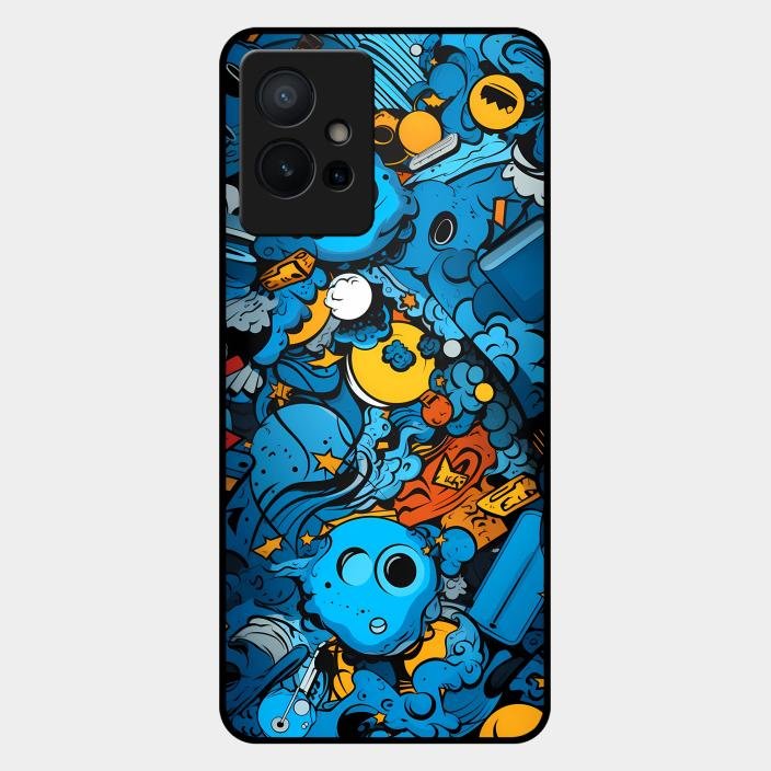 Cosmic Doodle Blast Metal Case Cover For iQOO - ShopOnCliQ