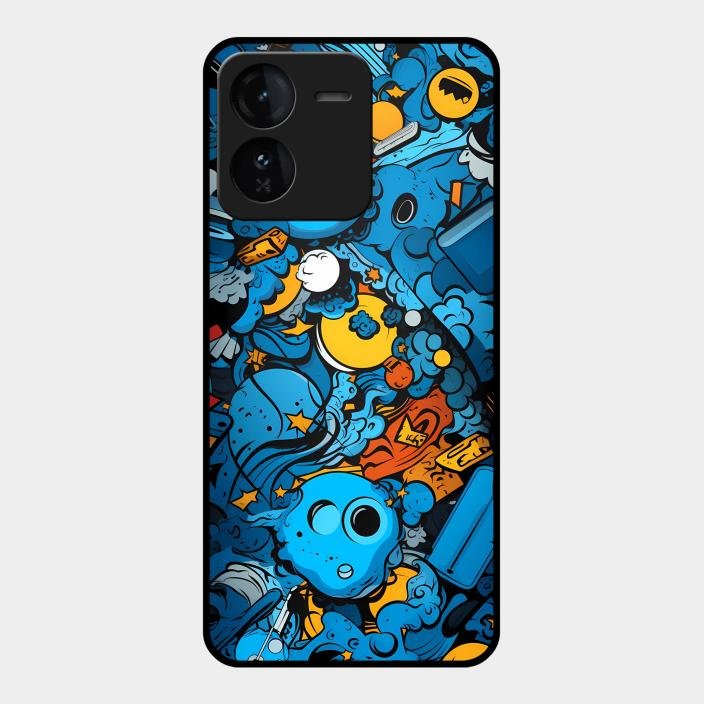 Cosmic Doodle Blast Metal Case Cover For iQOO - ShopOnCliQ