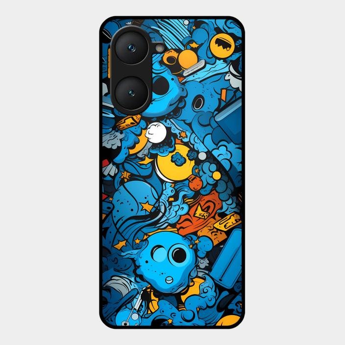 Cosmic Doodle Blast Metal Case Cover For iQOO - ShopOnCliQ