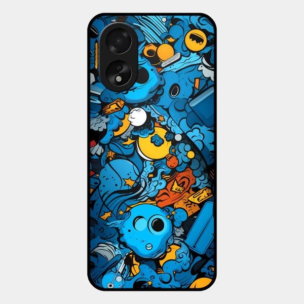 Cosmic Doodle Blast Metal Case Cover For Oppo - ShopOnCliQ