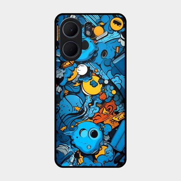 Cosmic Doodle Blast Metal Case Cover For Oppo - ShopOnCliQ