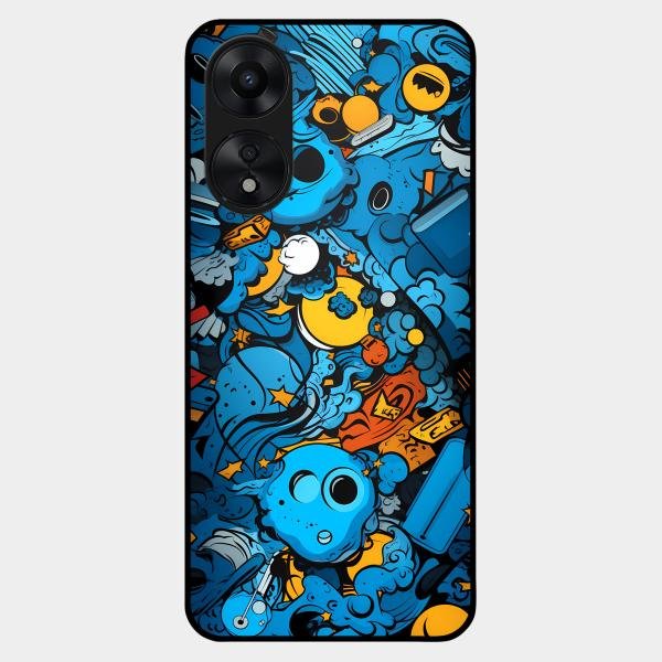 Cosmic Doodle Blast Metal Case Cover For Oppo - ShopOnCliQ