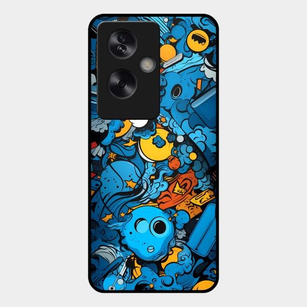 Cosmic Doodle Blast Metal Case Cover For Oppo - ShopOnCliQ
