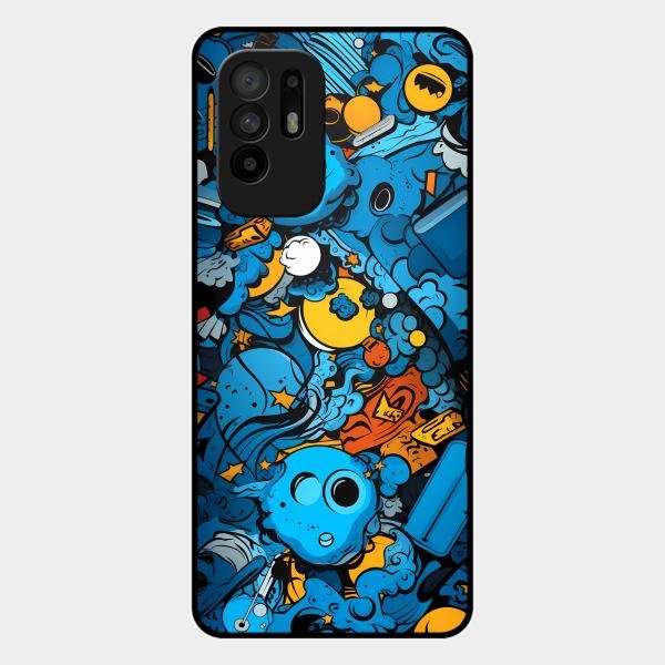 Cosmic Doodle Blast Metal Case Cover For Oppo - ShopOnCliQ