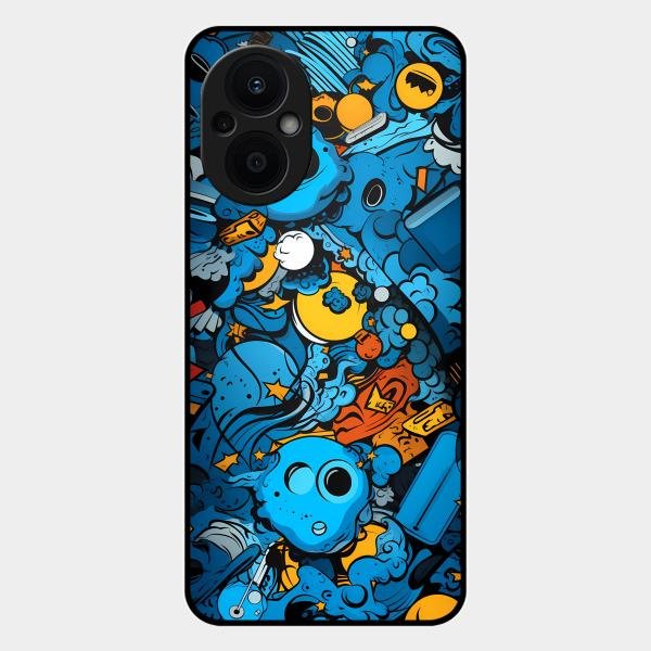 Cosmic Doodle Blast Metal Case Cover For Oppo - ShopOnCliQ