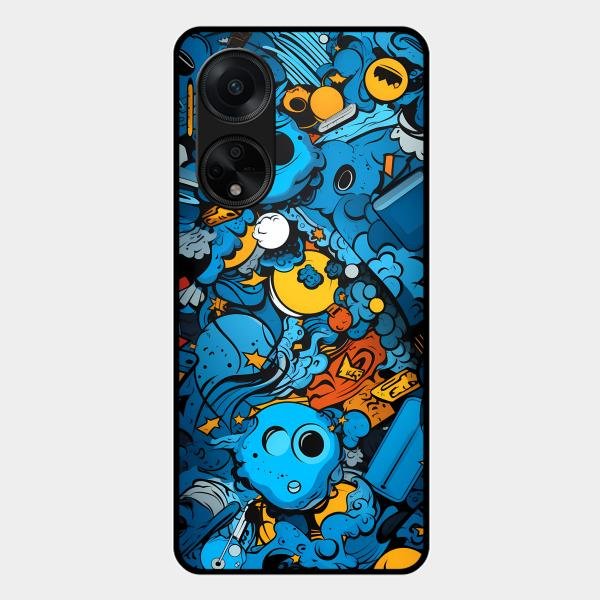 Cosmic Doodle Blast Metal Case Cover For Oppo - ShopOnCliQ
