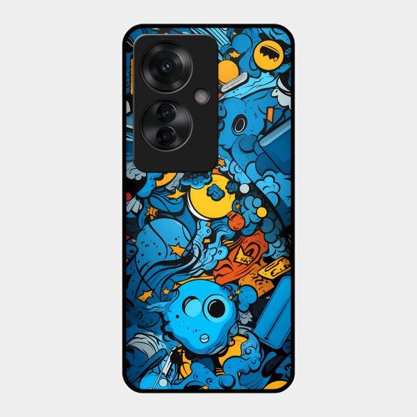 Cosmic Doodle Blast Metal Case Cover For Oppo - ShopOnCliQ