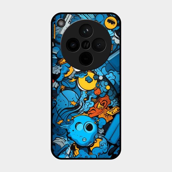 Cosmic Doodle Blast Metal Case Cover For Oppo - ShopOnCliQ