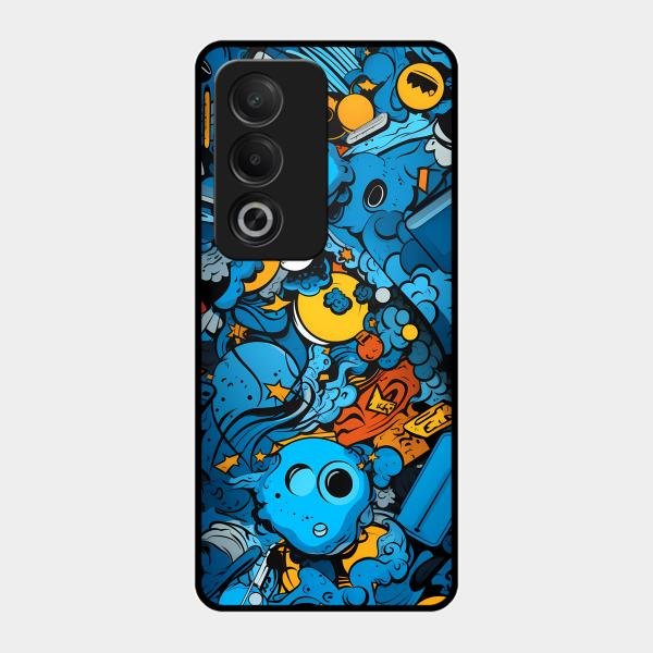 Cosmic Doodle Blast Metal Case Cover For Oppo - ShopOnCliQ