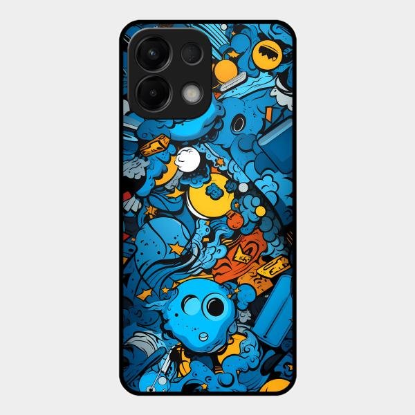 Cosmic Doodle Blast Metal Case Cover For Oppo - ShopOnCliQ
