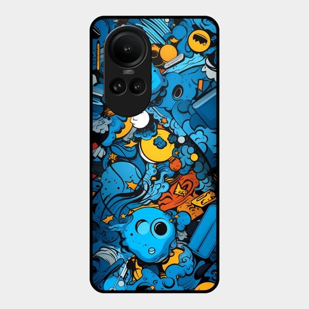 Cosmic Doodle Blast Metal Case Cover For Oppo - ShopOnCliQ