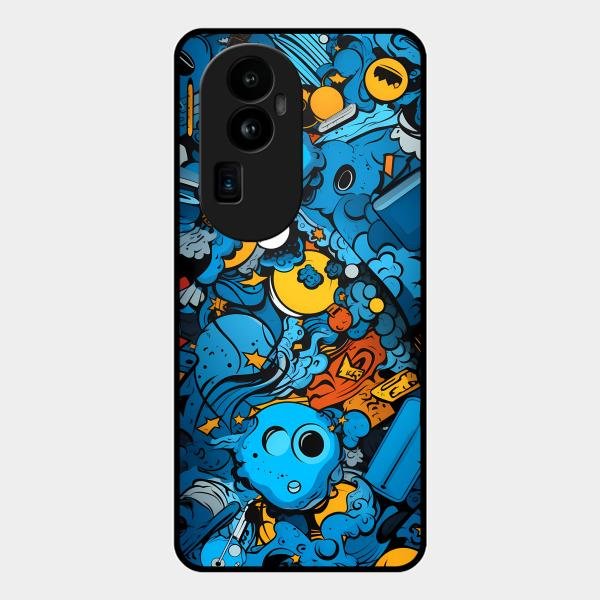 Cosmic Doodle Blast Metal Case Cover For Oppo - ShopOnCliQ