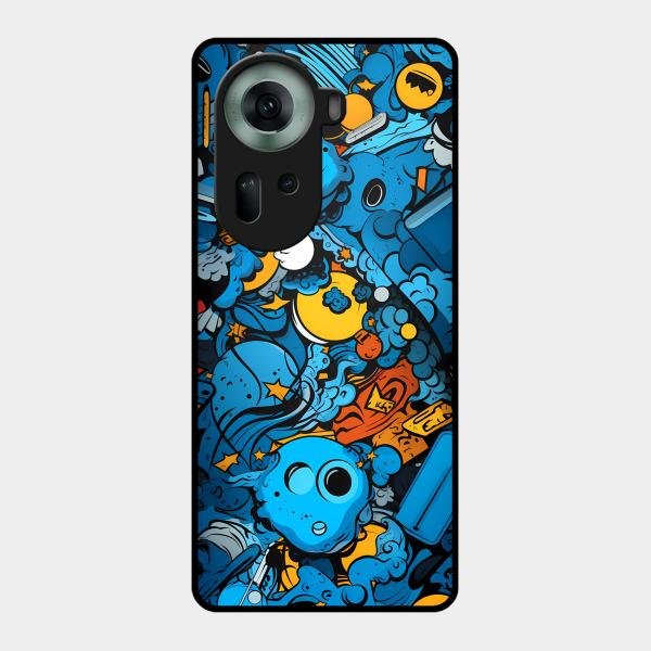 Cosmic Doodle Blast Metal Case Cover For Oppo - ShopOnCliQ