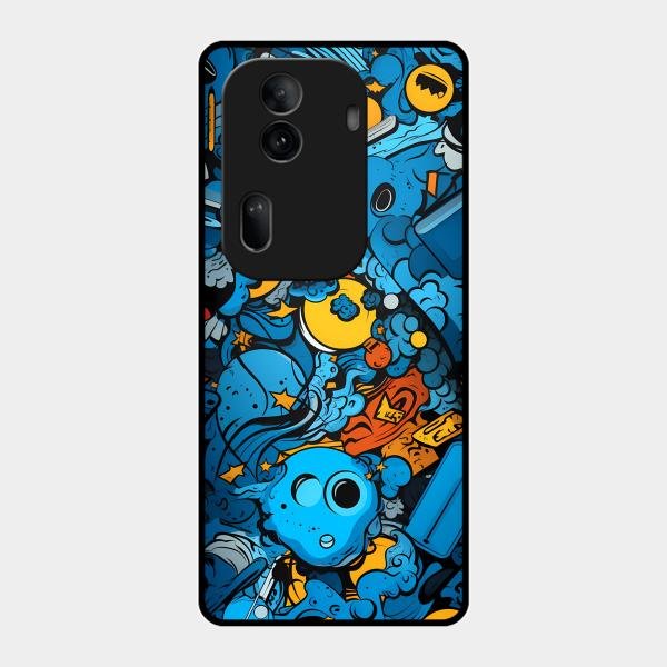 Cosmic Doodle Blast Metal Case Cover For Oppo - ShopOnCliQ