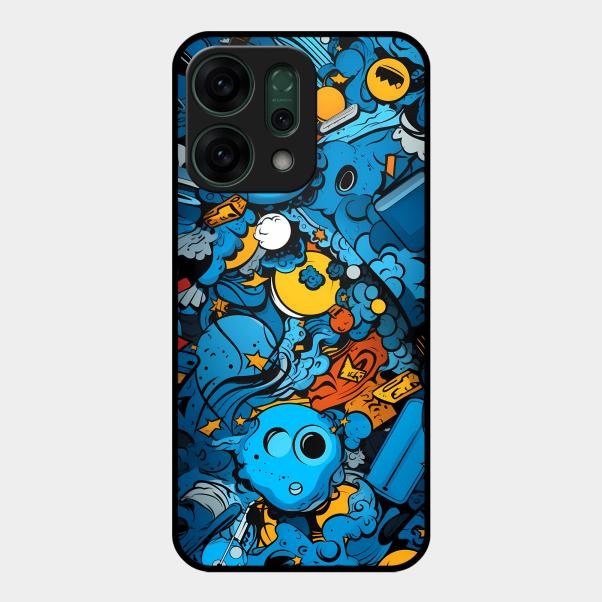 Cosmic Doodle Blast Metal Case Cover For Oppo - ShopOnCliQ