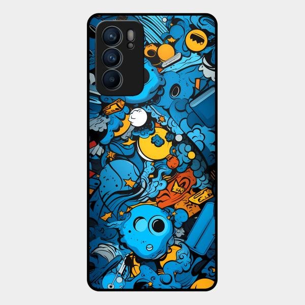 Cosmic Doodle Blast Metal Case Cover For Oppo - ShopOnCliQ