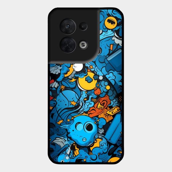 Cosmic Doodle Blast Metal Case Cover For Oppo - ShopOnCliQ
