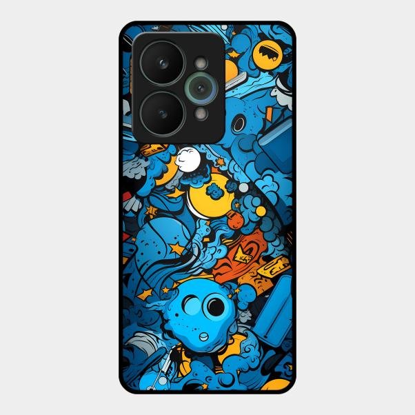 Cosmic Doodle Blast Metal Case Cover For Realme - ShopOnCliQ