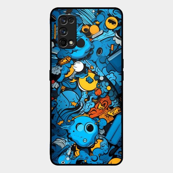 Cosmic Doodle Blast Metal Case Cover For Realme - ShopOnCliQ