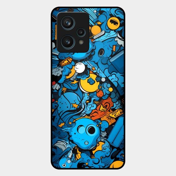 Cosmic Doodle Blast Metal Case Cover For Realme - ShopOnCliQ