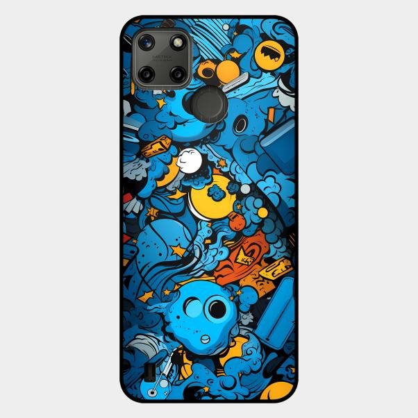 Cosmic Doodle Blast Metal Case Cover For Realme - ShopOnCliQ