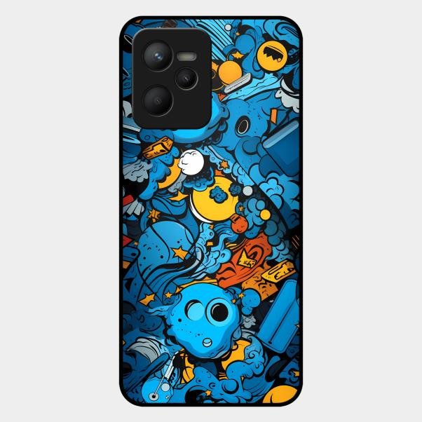 Cosmic Doodle Blast Metal Case Cover For Realme - ShopOnCliQ