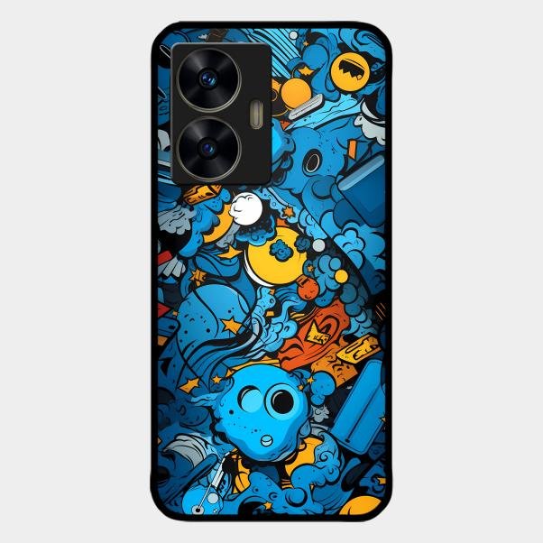 Cosmic Doodle Blast Metal Case Cover For Realme - ShopOnCliQ
