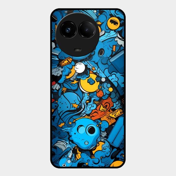 Cosmic Doodle Blast Metal Case Cover For Realme - ShopOnCliQ