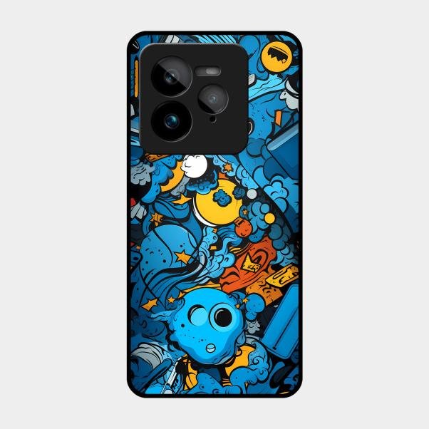 Cosmic Doodle Blast Metal Case Cover For Realme - ShopOnCliQ